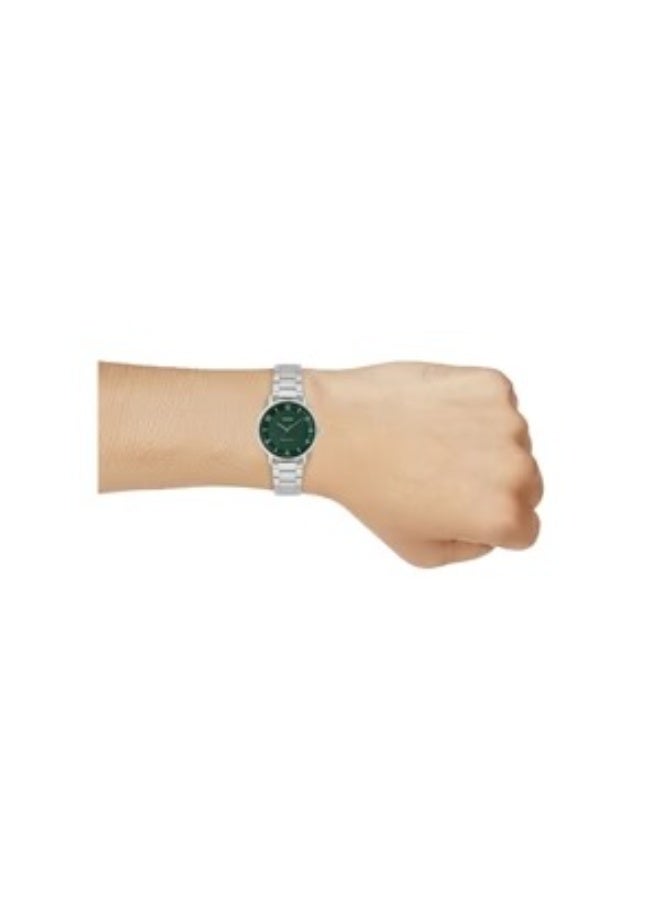 CASIO Enticer Analog Men’s Watch MTP‑VT03D‑3BDF, 40 mm Green Dial, Silver Stainless Steel Case &  Band, 50 m WR - Image 3